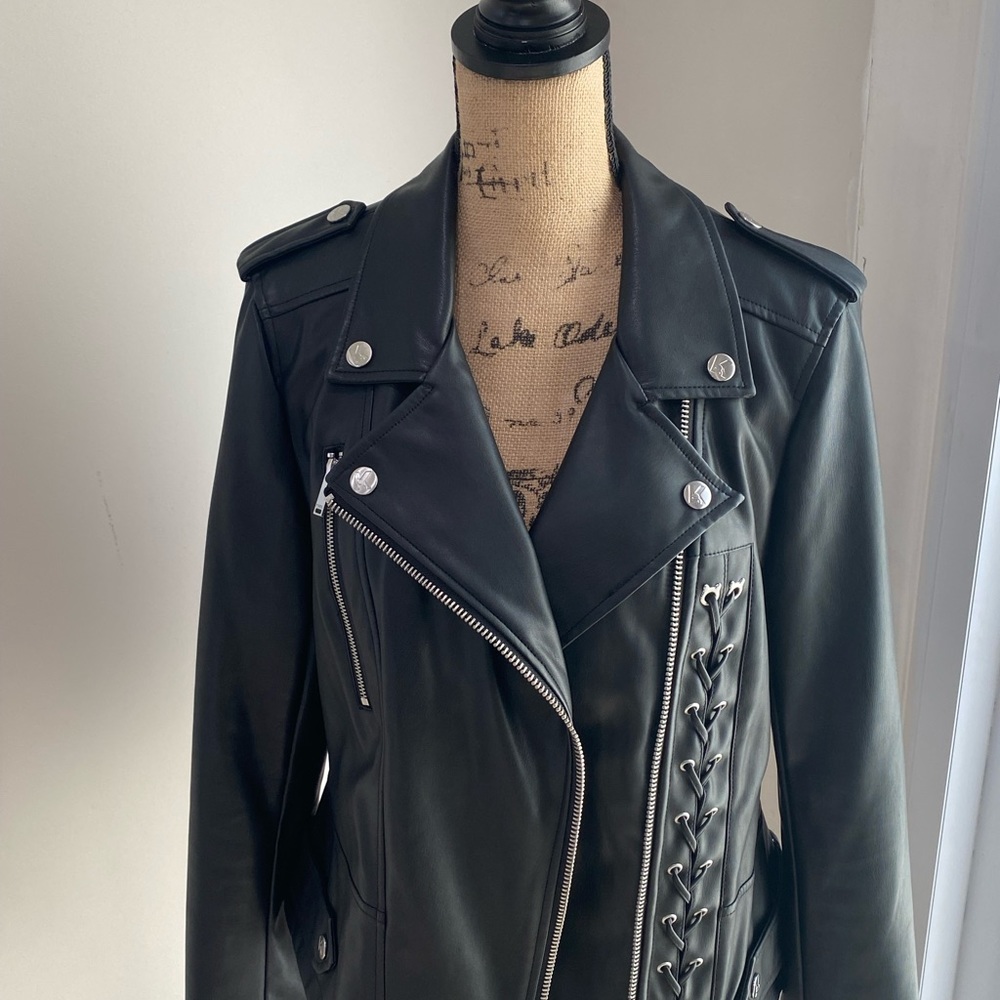 Karl Lagerfeld faux leather coat